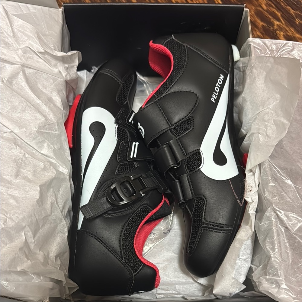Peloton Black and Red Athletic Shoes for Performance
